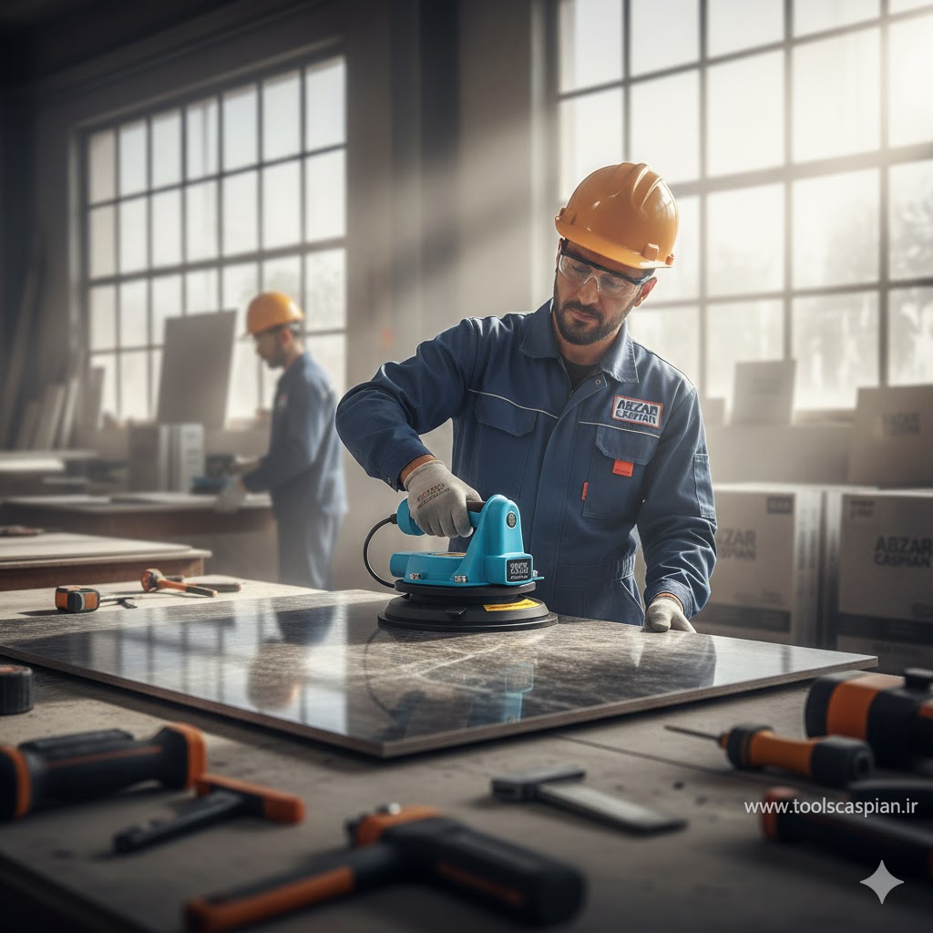 قاپک شارژی اریس، قیمت قاپک حمل شیشه، ابزار ایمنی نصب سرامیک، حمل اسلب پرسلان، قاپک دیجیتال برای کاشی، مزایای قاپک اتوماتیک، ابزار کاسپین، جلوگیری از آسیب به سرامیک بزرگ، نحوه استفاده از قاپک برقی